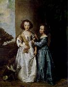 Anthony Van Dyck Portrait of Elizabeth and Philadelphia Wharton oil